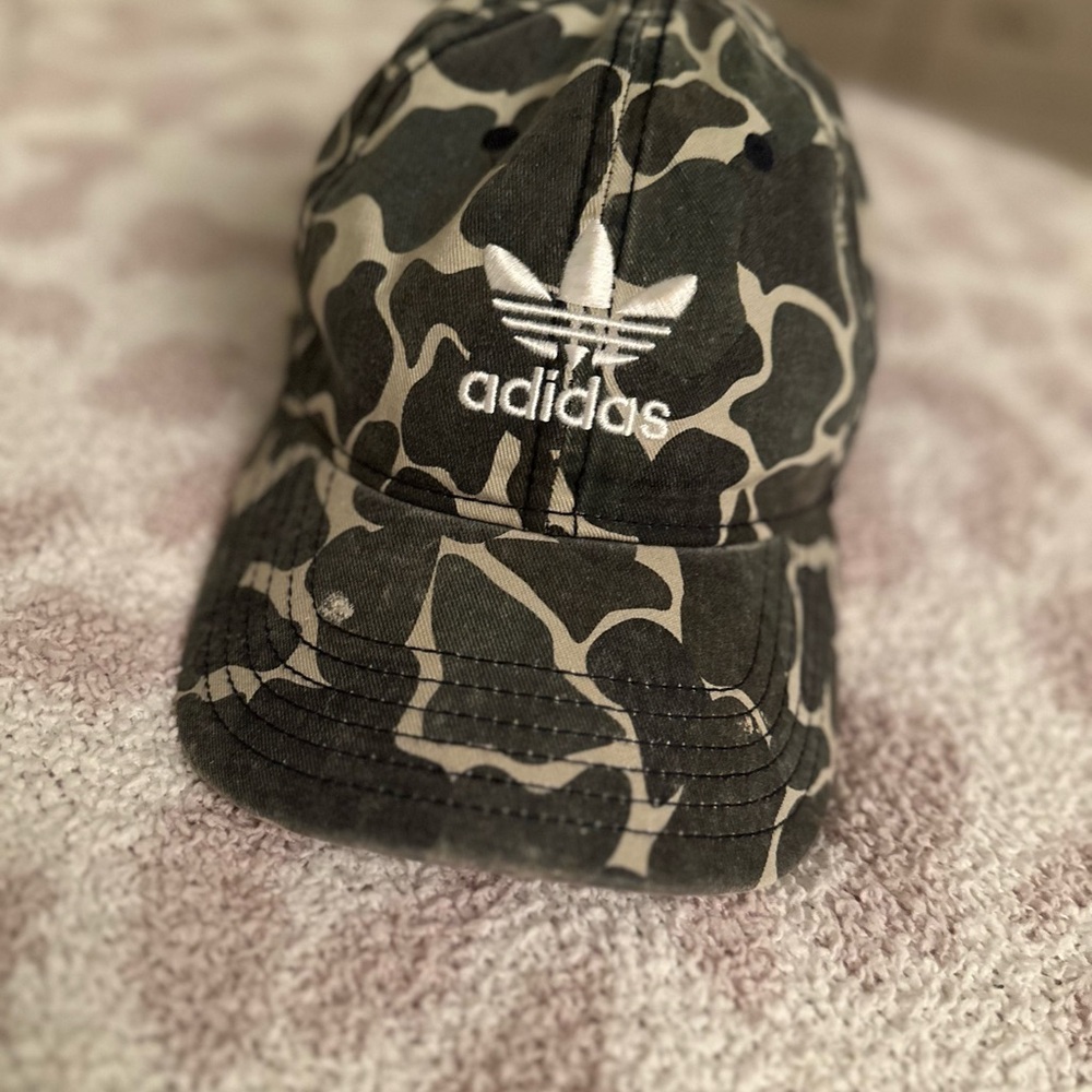 Adidas Kids Camo Cap - Green and White